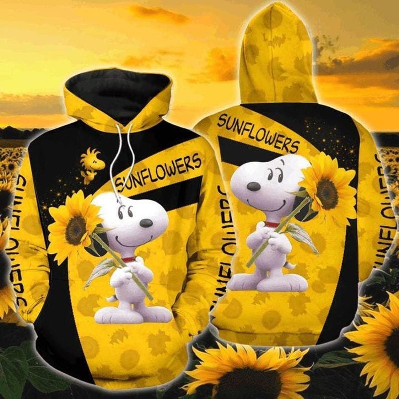 Snoopy With Sunflower Cartoon Peaunts For Men And Women 3d Hoodie Zip Hoodie