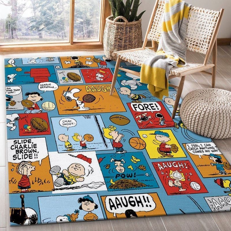 Snoopy Cartoon Movies Area Rug Living Room And Bed Room Rug Gift Us Decor