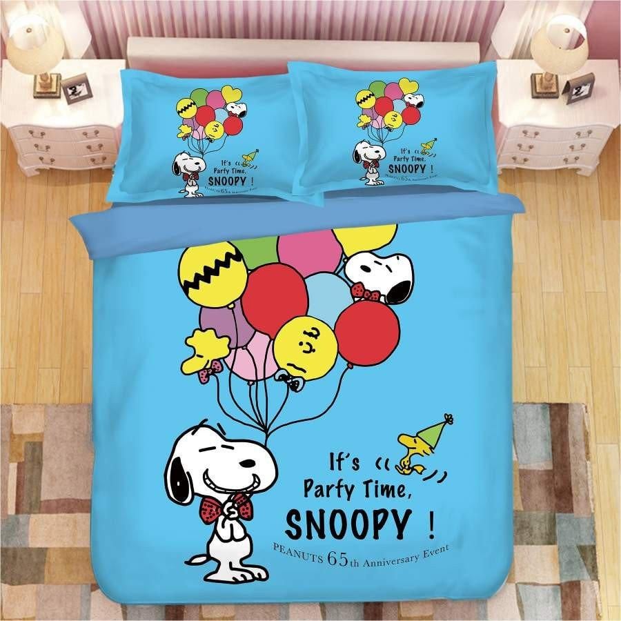 Snoopy And Woodstock The Peanuts Fan Gift, Snoopy It's Party Time Duvet Bedding Set