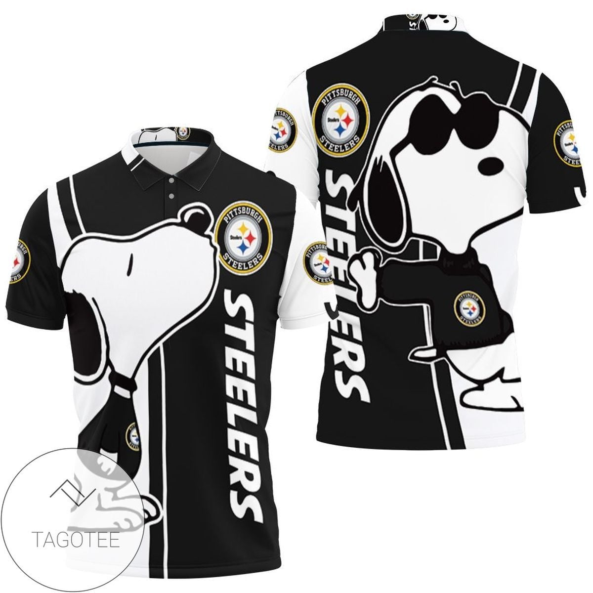 Mens & Womens Pittsburgh Steelers Snoopy Lover 3d Printed All Over Print Polo Shirt