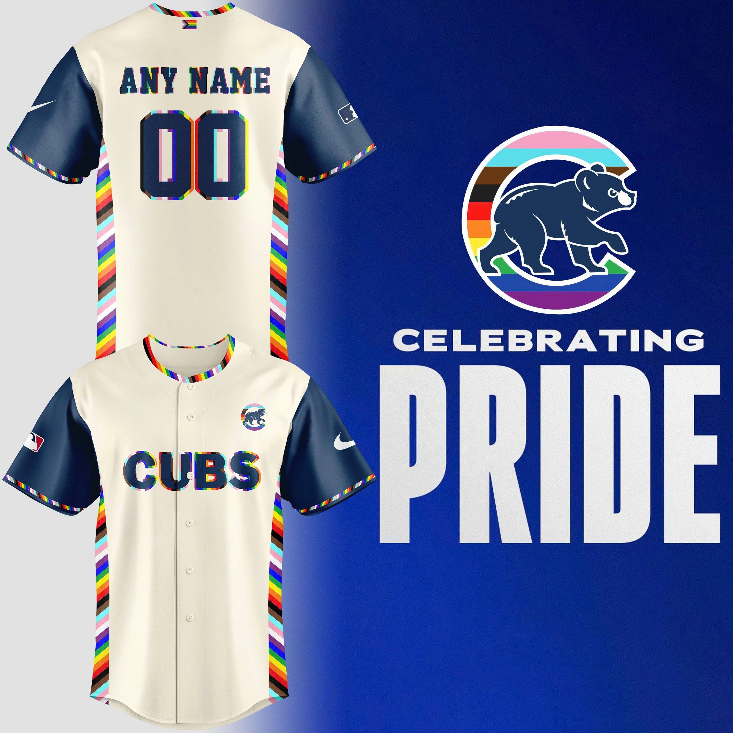 Chicago Cubs Pride Jersey Custom Name Number 