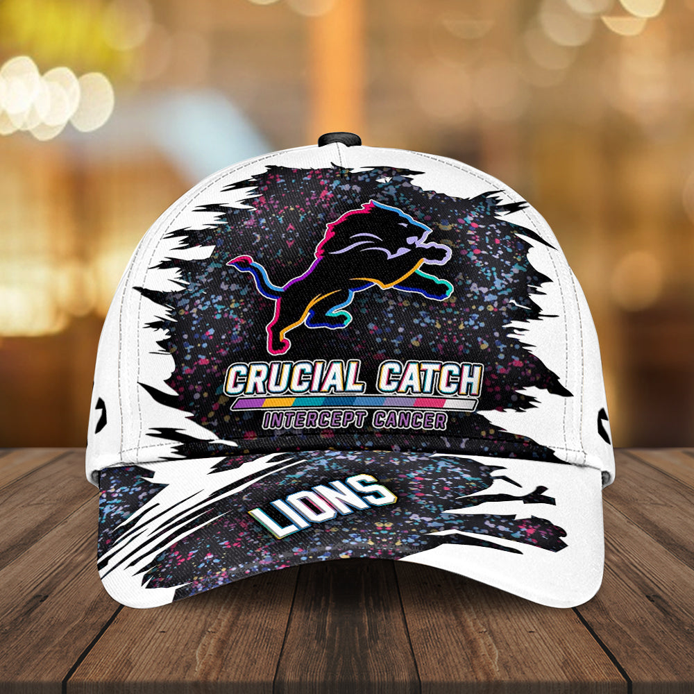 Detroit Lions x Crucial Catch Intercept Cancer Classic Cap 