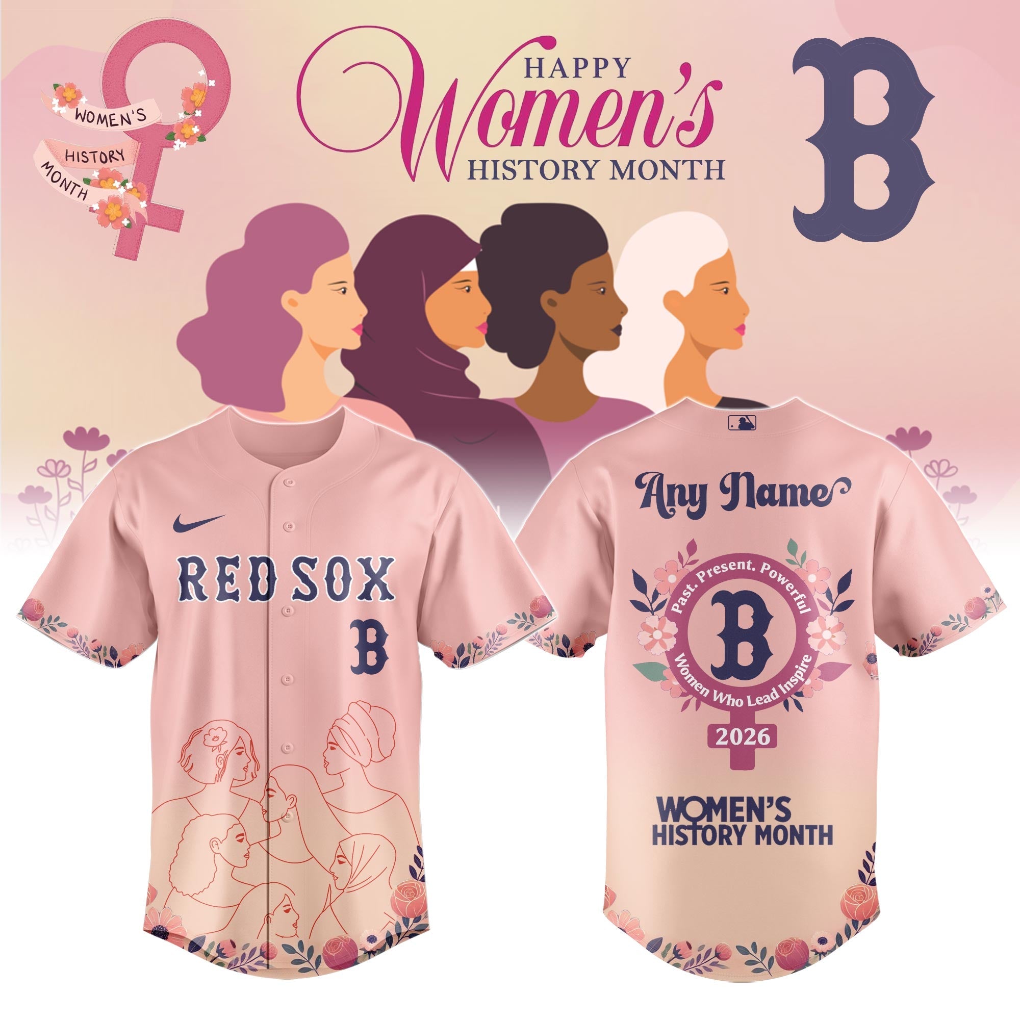 .BOS Red Sox special Women’s History Month Limited Edition Jersey