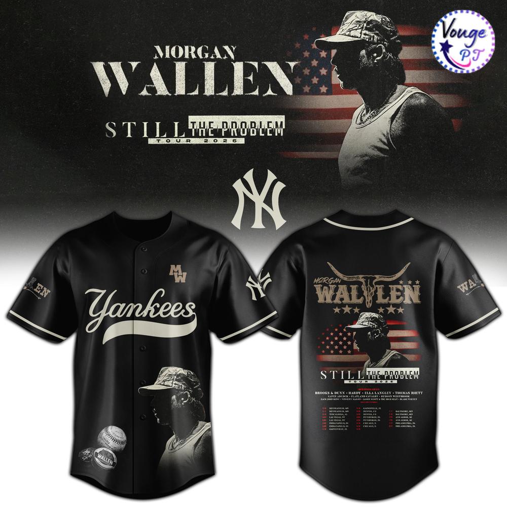 New York Yankees x Morgan Wallen Still The Problem Tour Baseball Jersey 