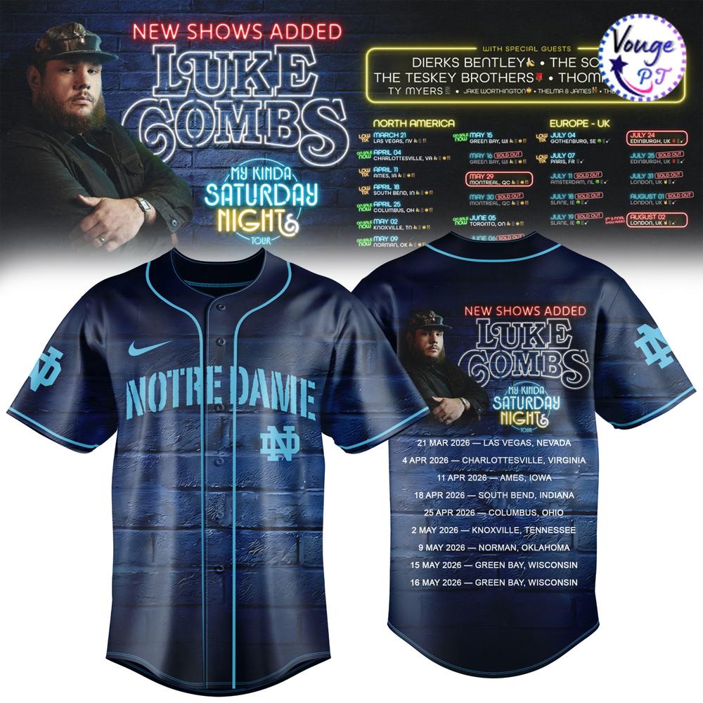 Notre Dame Fighting Irish x My Kinda Saturday Night Tour 2026 Jersey 