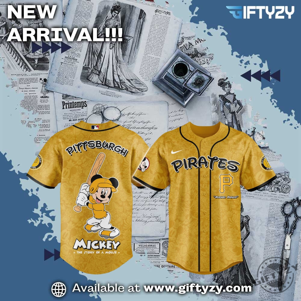 Pittsburgh Pirates Mlb Baseball X Disney Mickey Mouse Night Game Jersey 