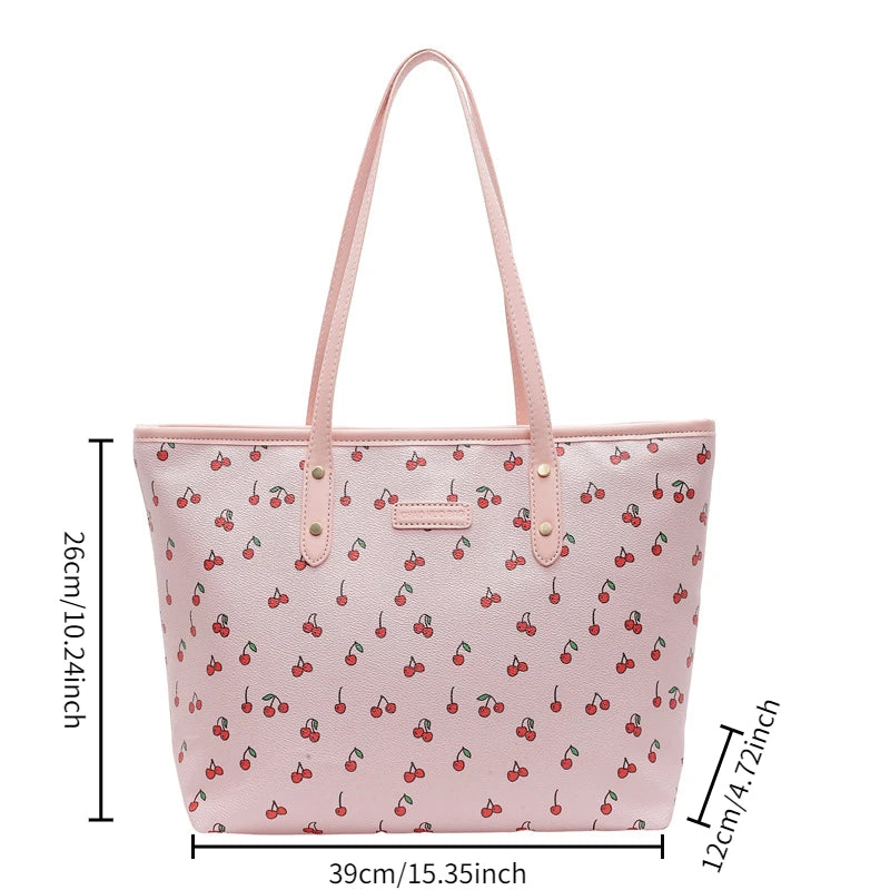 Women's shoulder bag small fresh printed tote bag large capacity women's fashion handbag commuter shoulder bag