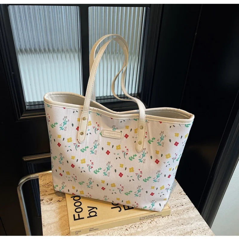 Women's shoulder bag small fresh printed tote bag large capacity women's fashion handbag commuter shoulder bag