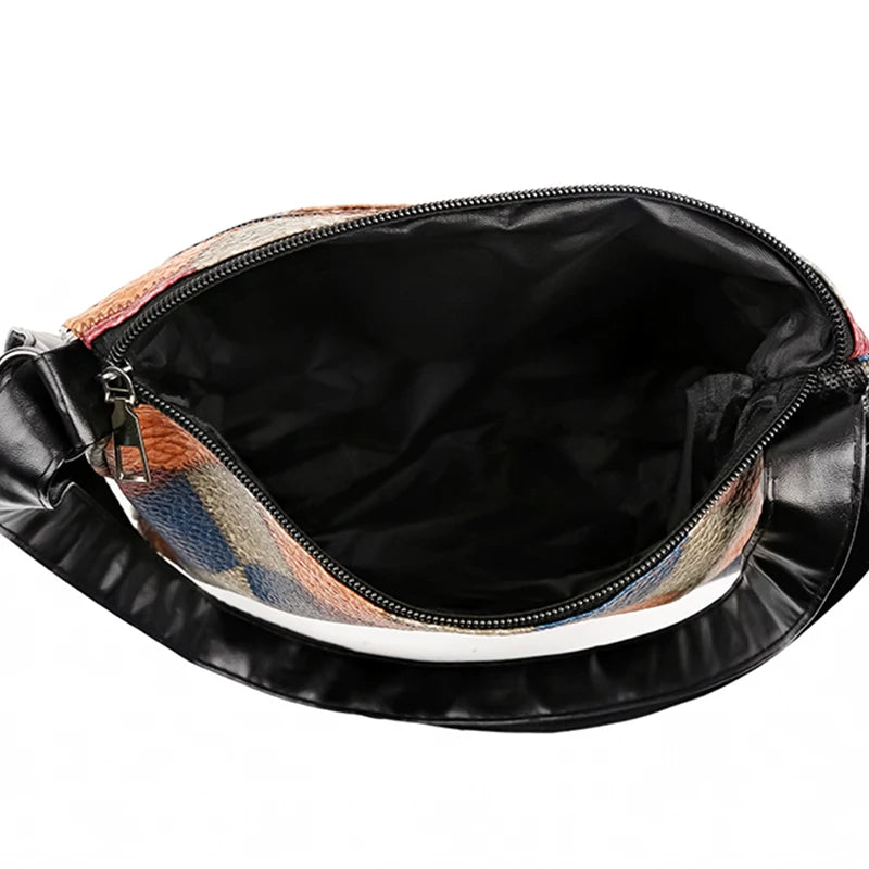 Women's multi-layer fashion commuter soft leather crossbody bag with shoulder strap