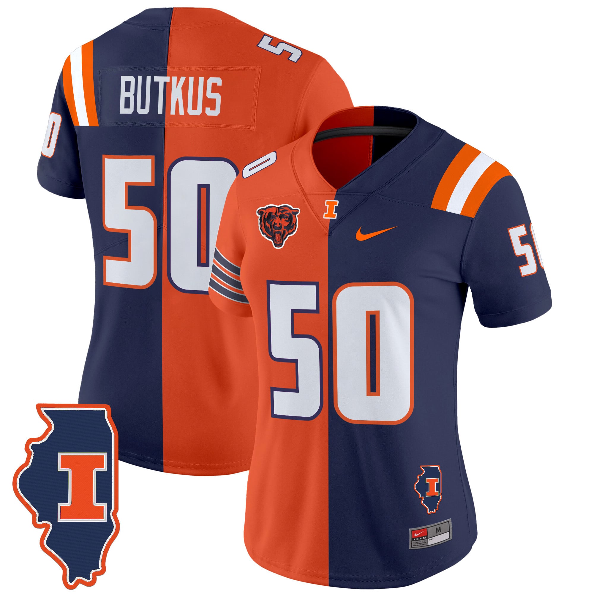Illinois Fighting Illini Split Vapor Limited Jersey - All Stitched