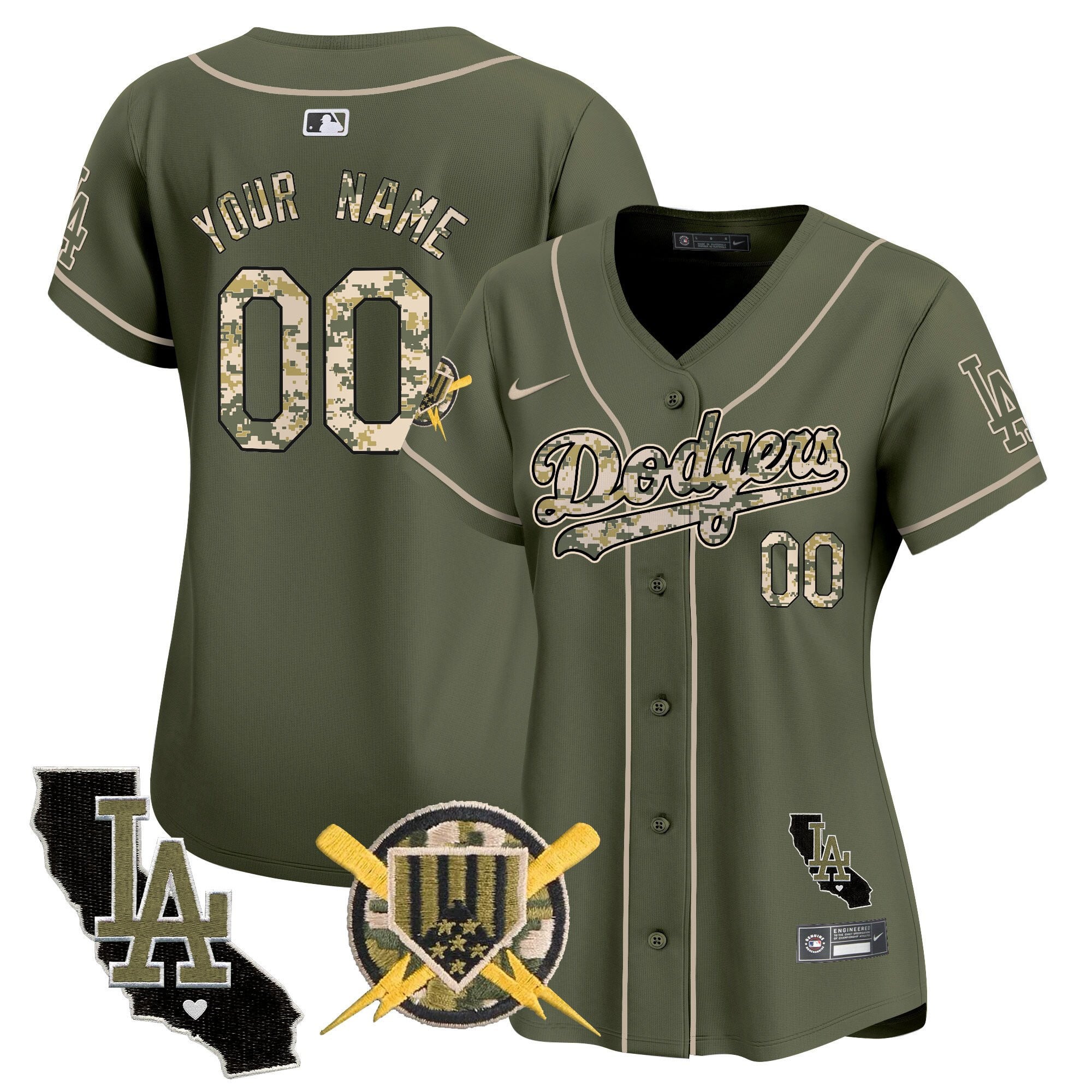 Dodgers Armed Forces Day Vapor Premier Limited Custom Jersey - All Stitched