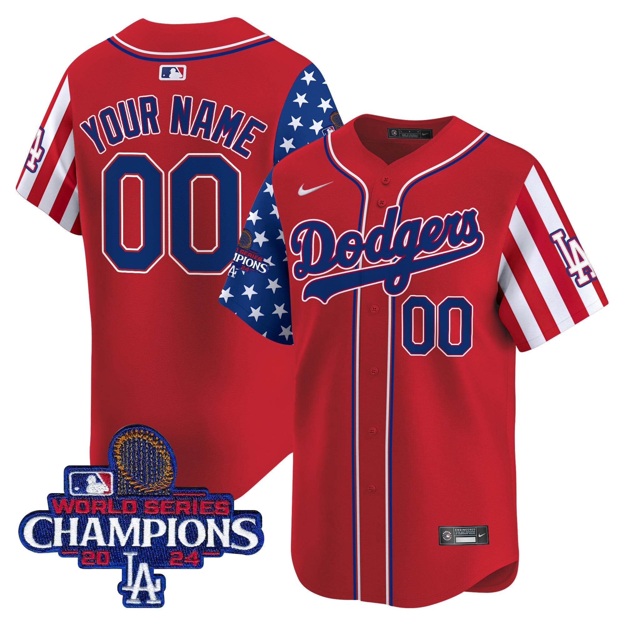 Dodgers 2025 Independence Day Vapor Premier Limited Custom Jersey - All Stitched