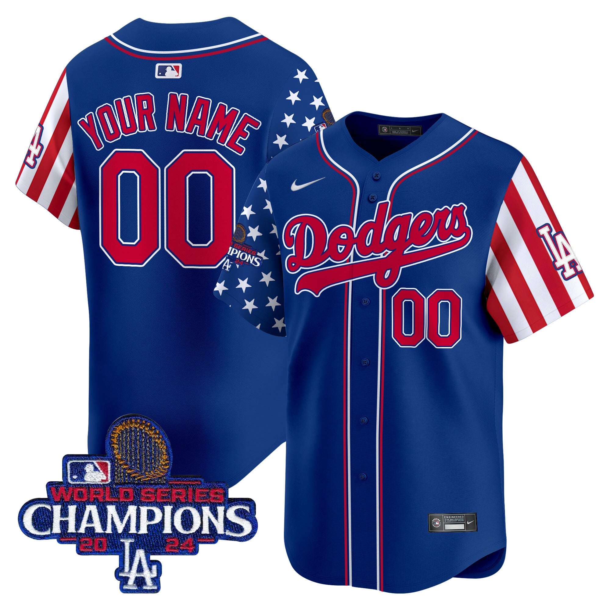 Dodgers 2025 Independence Day Vapor Premier Limited Custom Jersey - All Stitched