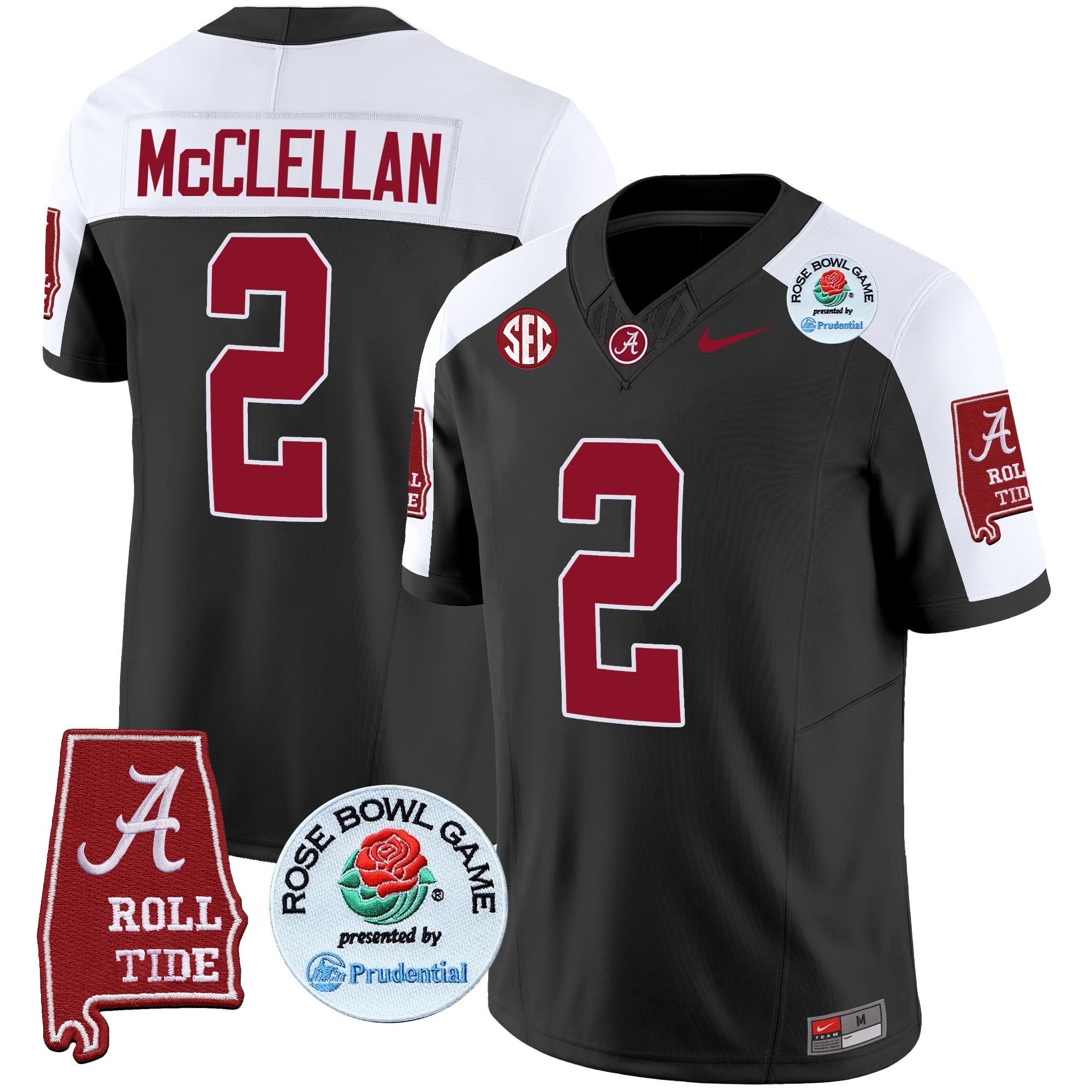 Men's Alabama Crimson Tide Rose Bowl Patch Vapor Limited Jersey - All Stitched