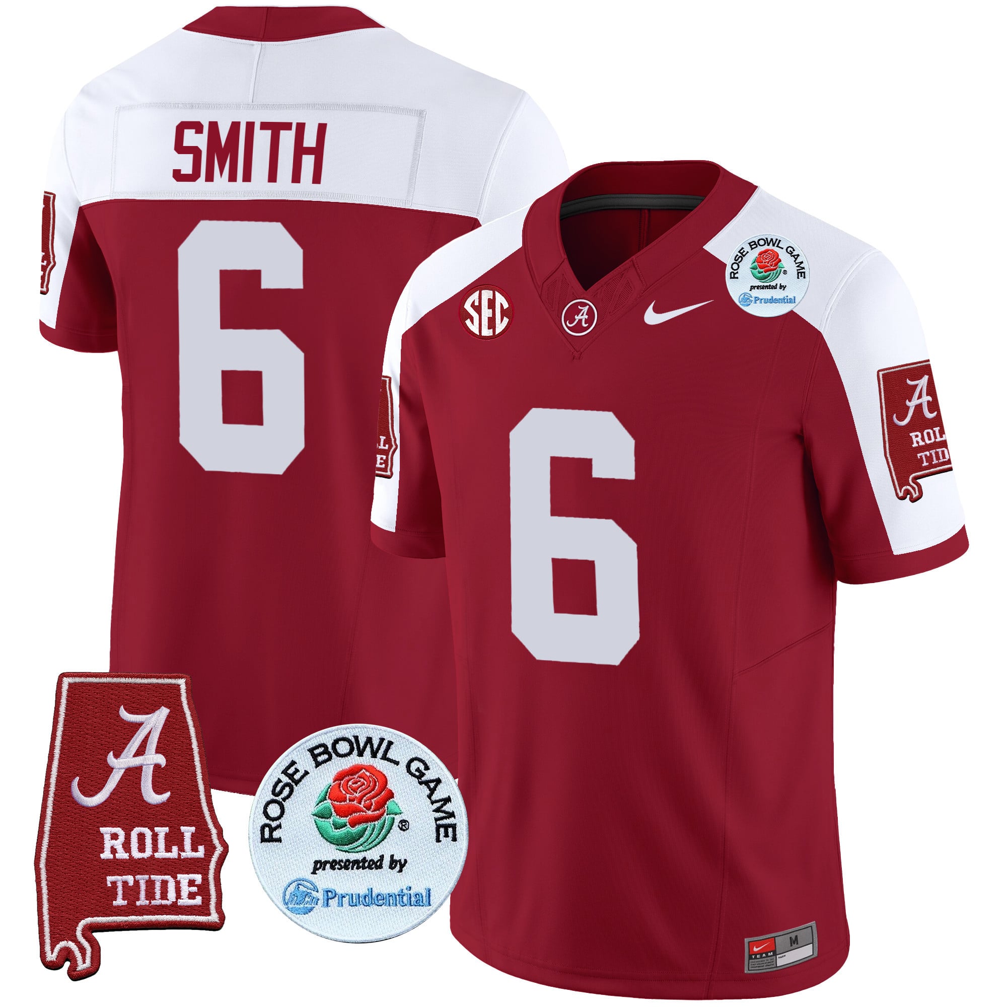 Men's Alabama Crimson Tide Rose Bowl Patch Vapor Limited Jersey - All Stitched