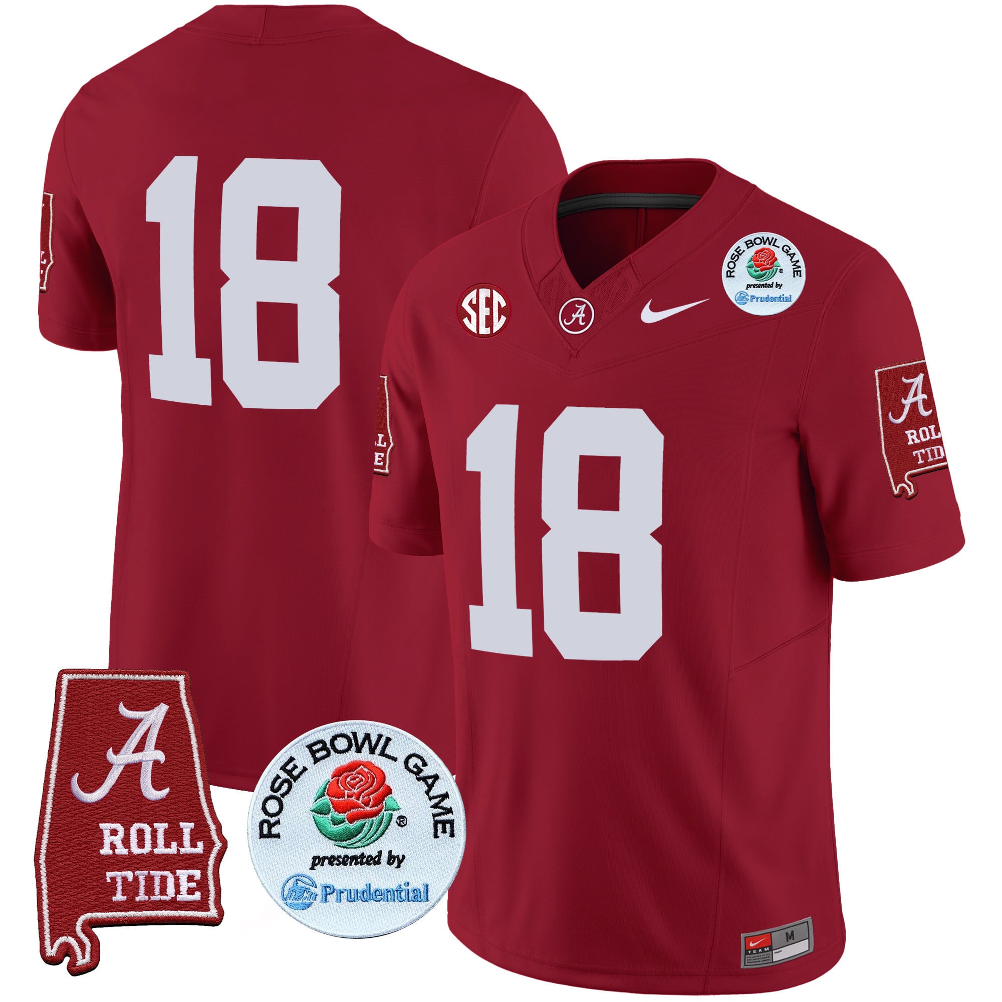 Men's Alabama Crimson Tide Rose Bowl Patch Vapor Limited Jersey - All Stitched