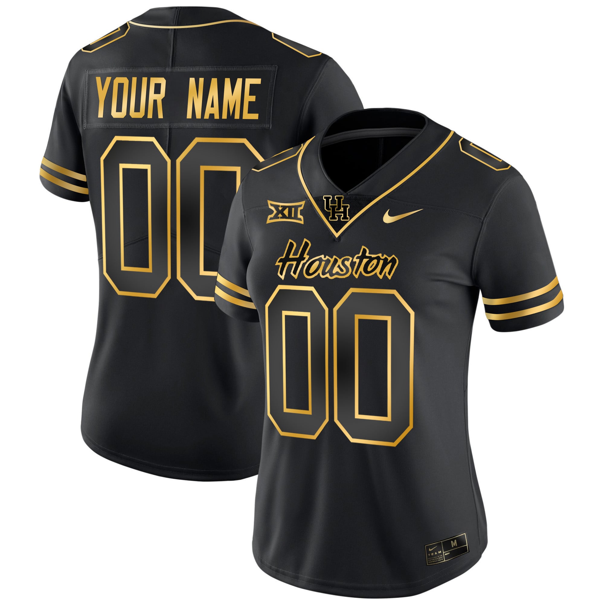 Houston Cougars 2023 Oilers Inspired Gold Custom Jersey - All Stitched