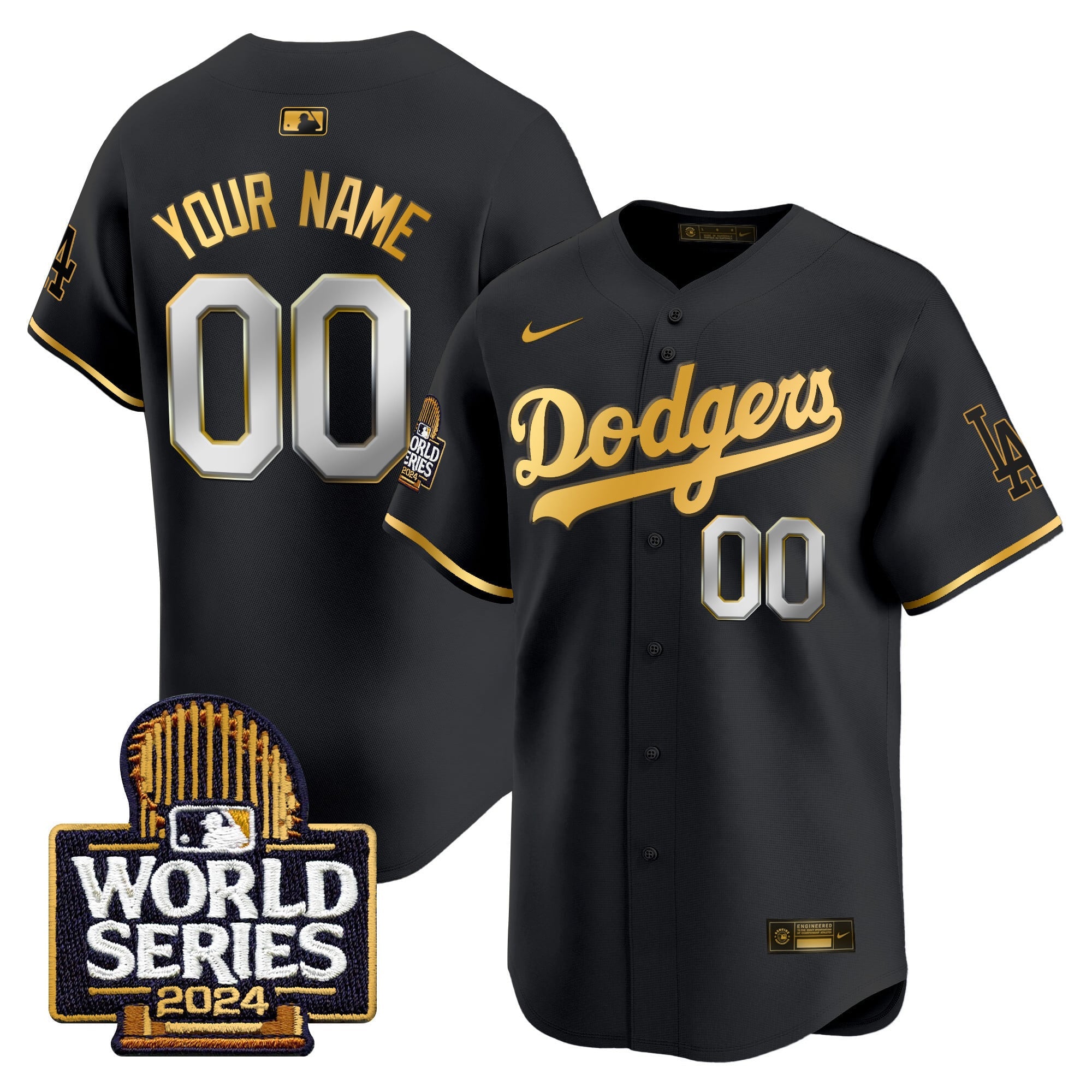 Dodgers 2024 World Series Vapor Premier Limited Custom Jersey - All Stitched