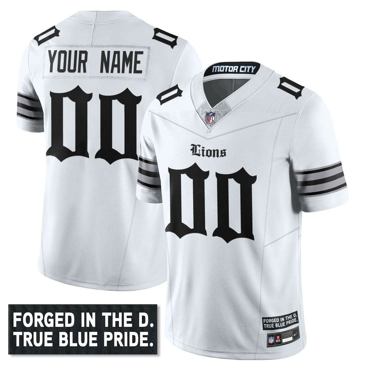 Detroit Lions 'Gothic Motor City Edition' Vapor Limited Custom Jersey - All Stitched