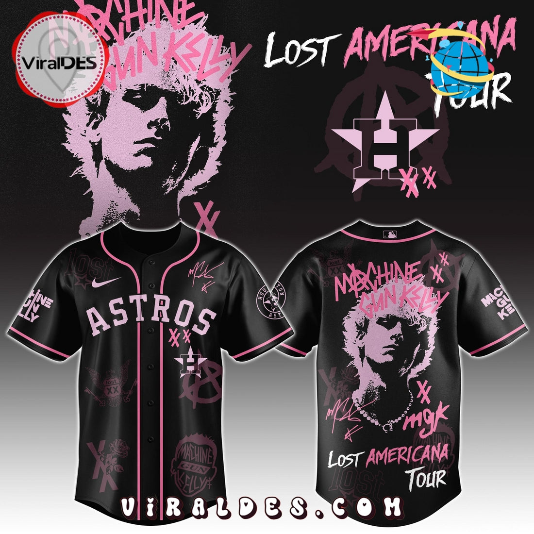 MGK x Houston Astros Men's Baseball Jersey - Limited 